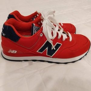 Red New Balance 574 Sneakers 6.5
